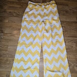 Yellow And White Beach Style Summer Womens Pants See Through But Has Shorts